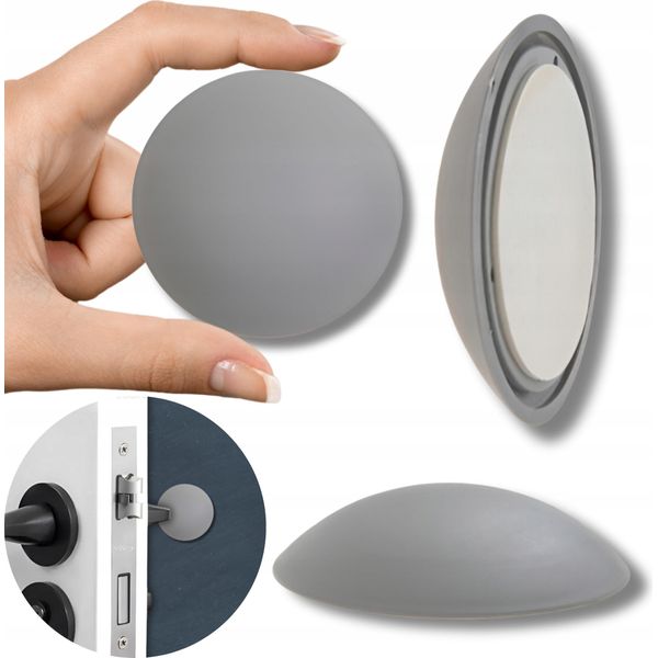 Paracolpi Autoadesivo Per Pareti, Porte, Grigio 40Mm-image