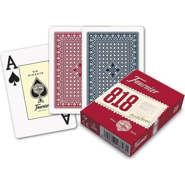2X Fournier 818 Carte Da Poker 2 Jumbo Index Blu E Rosso-image