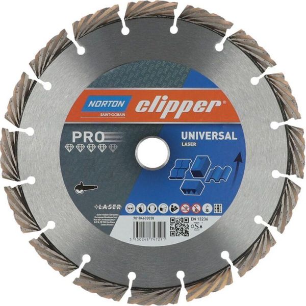 Norton Clipper Disco Diamantato Pro Universal Laser - 230X22,2 Mm-image