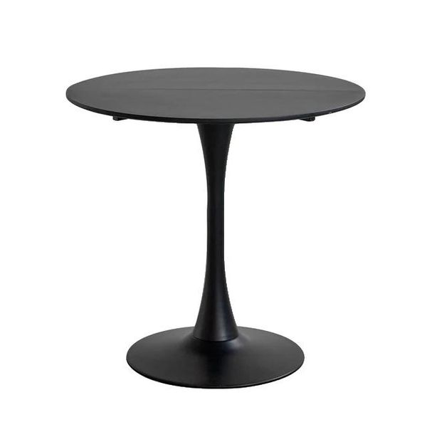 Tavolo Rotondo, Stile Moderno, Tavolino Da Balcone, 80Cm-Nero-image