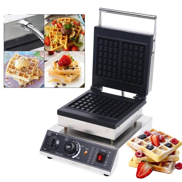 Macchina Per Waffle Commerciale, Potenza 1500W, Rivestimento Antiaderente In Teflon, Nero, Ue-image