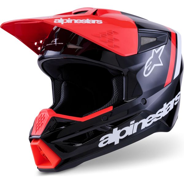 Casco S-M3 Radium, Alpinestars (Nero/Rosso Fluo/Bianco, Taglia Xl)-image
