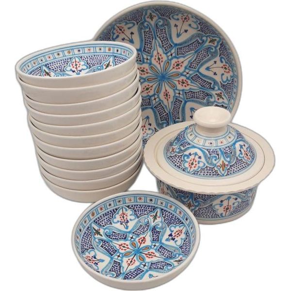 Set Di Couscous Marocchino Turchese - 12 Persone-image
