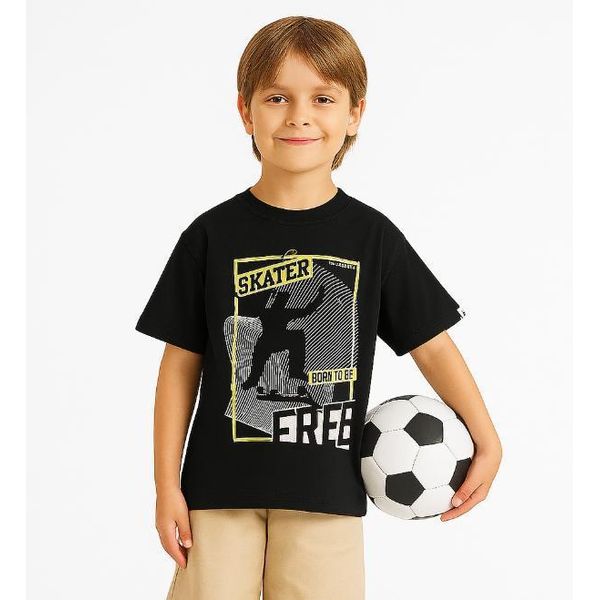 Mod Jeans | T-Shirt Per Bambini - "Good Times"" - 100 % Cotone - Taglia 134, Età 9 Anni - Nero"-image