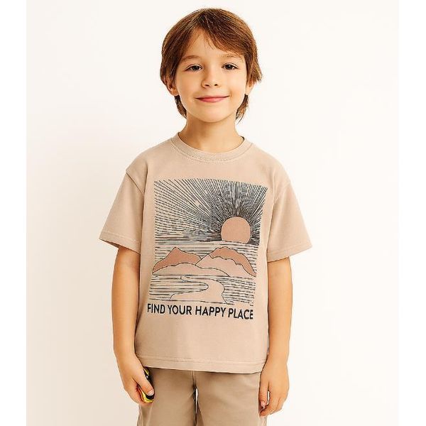 T-Shirt Mod Jeans | - 100 % Cotone - Taglia 134, Età 9 Anni - Beige-image