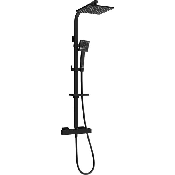Mexen CQ45 Set Doccia Esterno Con Soffione E Rubinetto Termostatico, Nero - 772504595-70-image