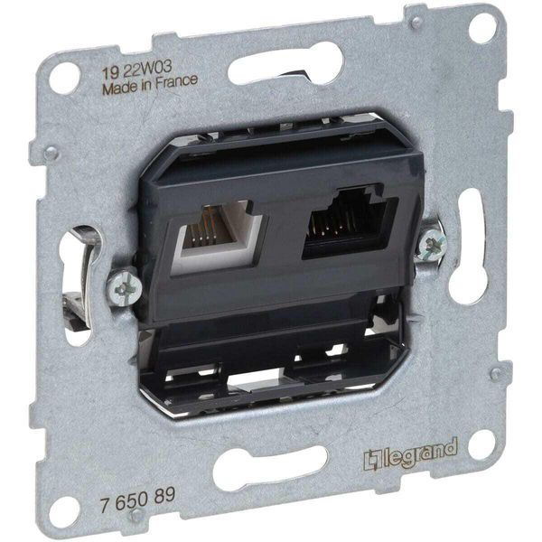 Legrand Seano Presa Dati RJ11+RJ45 Cat. 6 Utp, Inserto, Presa Combinata Con Attacco RJ11 Per Connessione Telefonica E Dati (RJ45, Cat. 6, Utp), 765089-image