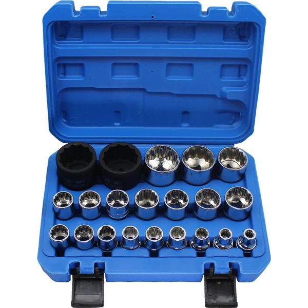 Set Di Chiavi A Bussola Torx, Acciaio Al Cromo Vanadio Di Lunga Durata, Gamma Completa Di Misure, Blu-image