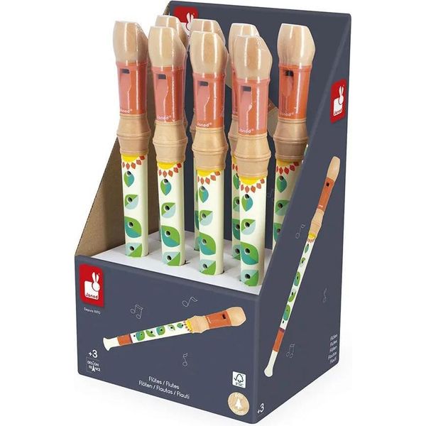 Janod Flauto Dolce In Legno Gioia - Strumento Musicale Colorato Per Bambini-image