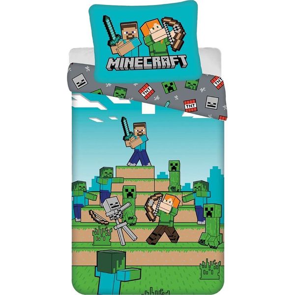 Minecraft - Set Di Biancheria Da Letto Per Letto Singolo "We Got This"" AG3949 (Letto Singolo) (Colorato)"-image
