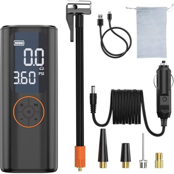 Inf Compressore Portatile Per Pneumatici Auto - Gonfiatore Cordless Digitale-image