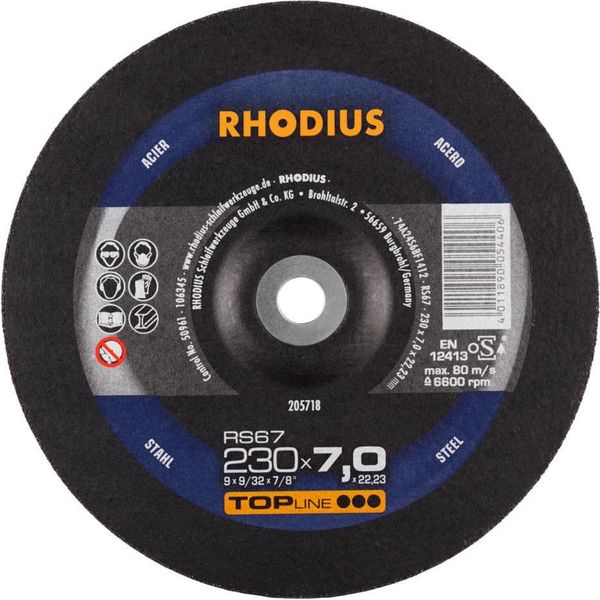 Disco Da Sbavo Rhodius Rs 67 230X7.0X22.23Mm Acciaio Topline - 205718-image
