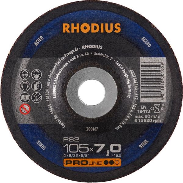 Disco Da Sbavo Rhodius Rs 2 105X7.0X16.0Mm Acciaio Proline - 200167-image