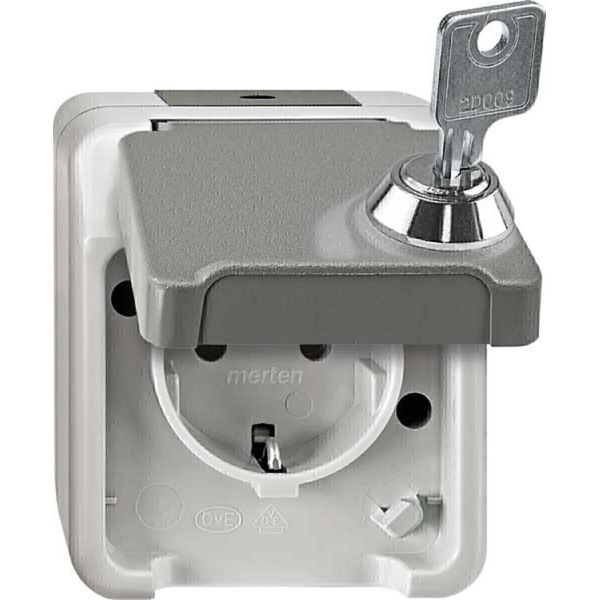 Merten Mert Schuko Serratura Per Presa Di Corrente MEG2423-8029 Chiave/Blocco N. 200 Grigio Chiaro MEG2423- MEG2423-8029 (MEG2423-8029)-image