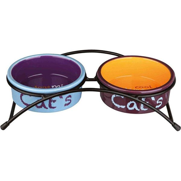 Set Di Ciotole 2 × 0,3 L/ø 12 Cm/26 × 7 × 13 Cm Grigio Chiaro/Rosa Antico/Blu Chiaro-image