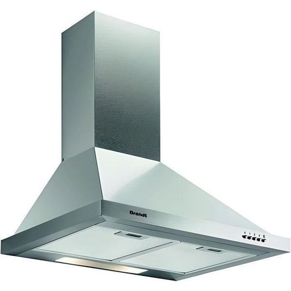 Cappa A Parete Decorativa 60Cm 600M3 / H Acciaio Inox Brandt Ad1006X-image