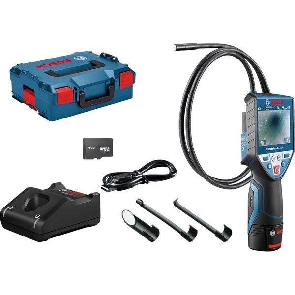 Bosch Gic 120 C Professional Telecamera Di Ispezione A Batteria 12 V 120 Cm ( 0601241201 ) + 1X Batteria 1,5 Ah + Caricabatteria + L-Boxx-image