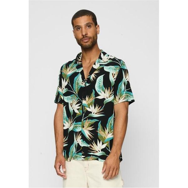 PáNská KošIle Urban Classics Blossoms Resort Shirt Nero/Fiorito - L-image