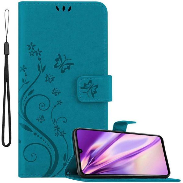 Cadorabo Cover Per Huawei P30 Lite Cover Protettiva In Blu Cover Protettiva Cover Per Telefono Cellulare Cover Fiori Custodia Fiore-image