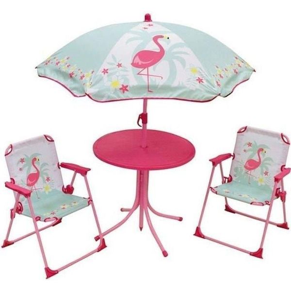 Mobili Da Giardino Fun House Bambini Fenicottero Rosa 4 Pezzi-image