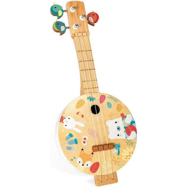 Banjo Di Legno Janod - Strumento Musicale Per Bambini - Giocattolo Colorato-image