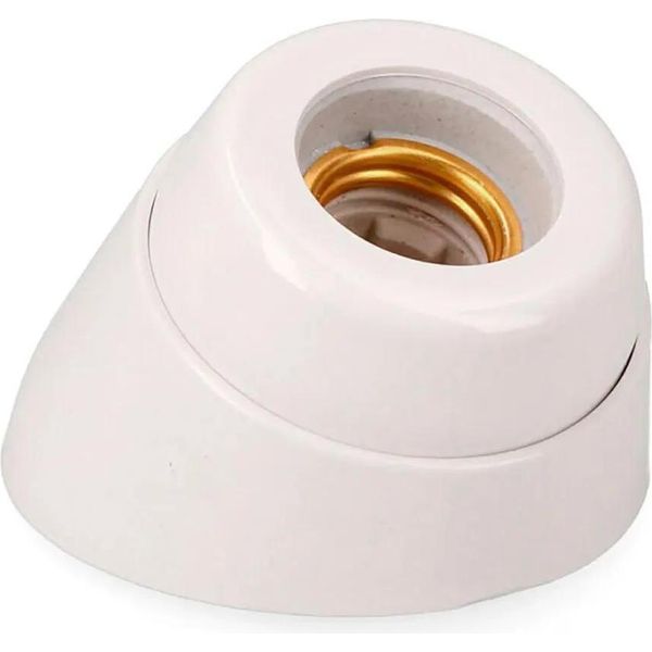 Edm R44044 Zoccolo Per Lampada Curvo E27 Bianco Bianco Taglia Unica-image