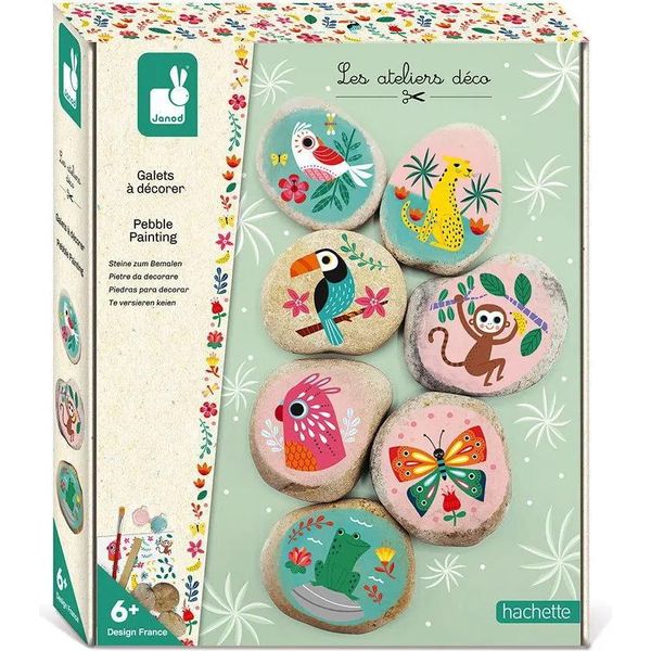 Janod Atelier Deco - Set Artigianale Creativo Per Dipingere E Decorare Le Pietre-image