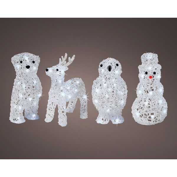 Statuetta Decorativa Da Giardino Lumineo 491031 Animali Di Natale 17 X 12 X 23 Cm-image