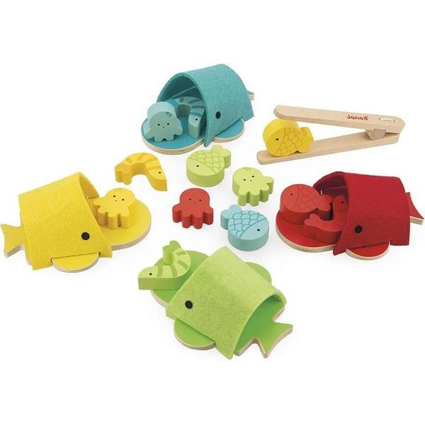Janod Gioco Dei Colori In Legno Balena - Gioco Educativo Di Abilità Motorie Per Bambini-image