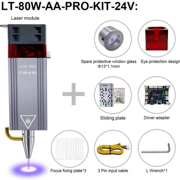 Modulo Laser, Funzione Di Supporto Aereo, Taglio Preciso, 80W-AA-PRO-KIT-24V-image