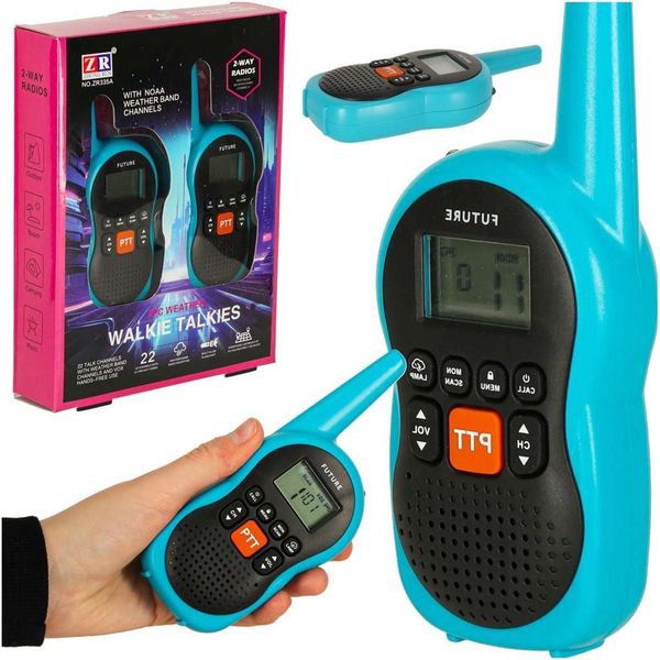 Walkie Talkie Per Bambini Con Raggio D'azione Di 3 Km, Set Di 2 Pezzi.-image