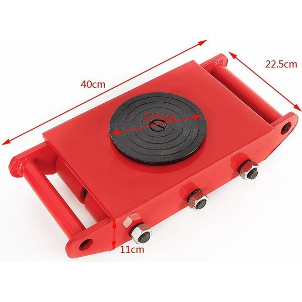 Carrello Portamacchine Per Impieghi Gravosi, Portata 12T, Rotazione A 360° , 8T Rosso-image