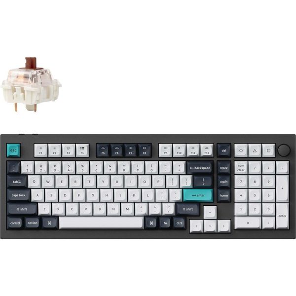 Tastiera Meccanica Senza Fili Keychron Q5 Max Qmk/Via, Qwerty Us, Rgb, Hot-Swap, Gateron Jupiter Brown - Q5M-M3-image