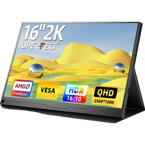 Uperfect Monitor Portatile, Display Qhd Da 16" 2560X1600, Leggero E Compatibile Con Più Dispositivi, Spina Ue"-image
