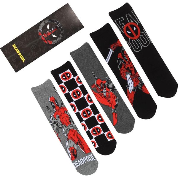 Skarpetki Marvel 5-Pack Deadpool L-XL - Oficjalny Produkt Licencjonowany-image