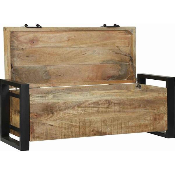 Vidaxl Cassapanca Marrone 80 X 30 X 30 Cm In Legno Massiccio Di Mango-image