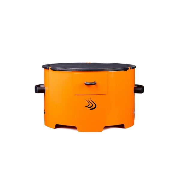 Eco Fire - Griglia A Pellet Portatile Modello "Apache"" Con Piastra In Acciaio Diametro 38 Cm E Spessore 6 Mm - Arancione"-image