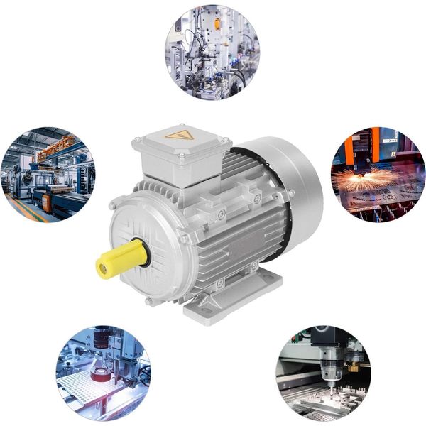 Motore Ad Alta Velocità, Potenza 3000W, Motore Asincrono Trifase, Grigio Chiaro-image