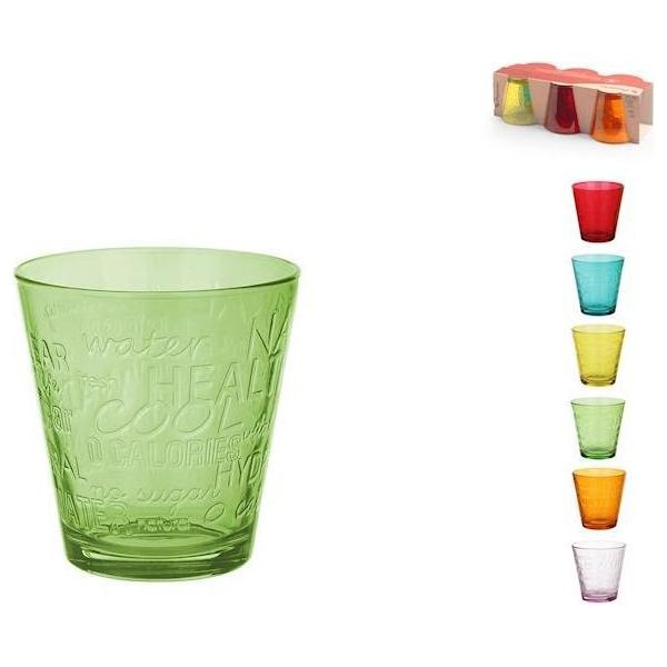 Confezione 6 Bicchieri Citypop In Vetro Colori Soft Assortiti-image
