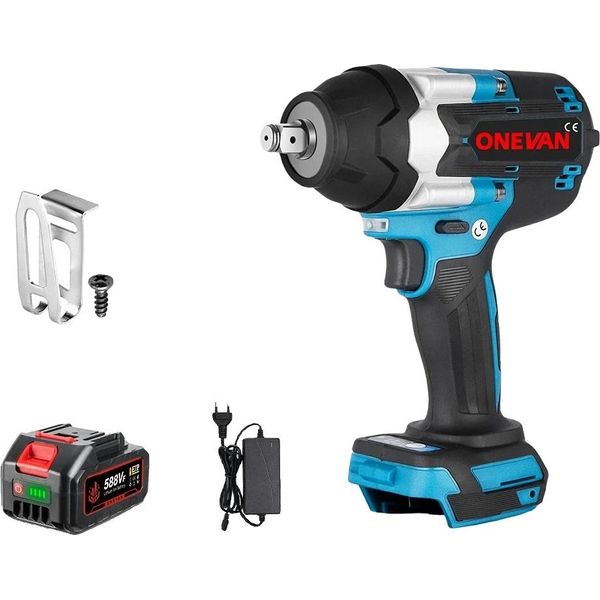 Avvitatore A Impulsi Elettrico Senza Spazzole, Coppia 1800Nm, Velocità 7200 Giri/Min, 1Batteria1Caricatore-image