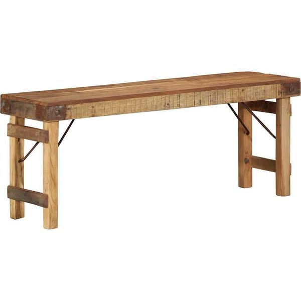 Syfax™ Panchina Naturale 110 X 35 X 46 Cm Legno Vecchio Recuperato-image