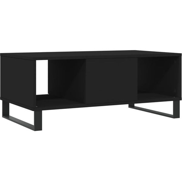 Syfax™ Tavolino Da Salotto Nero 90X50X36,5 Cm In Legno Multistrato-image