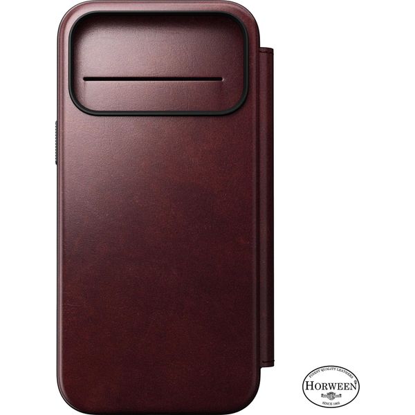 Custodia Per Cellulare Con Sportello Per Iphone 17 Pro Max, Nomad Modern Leather Folio Horween Series Con Magsafe, Marrone Castagno-image