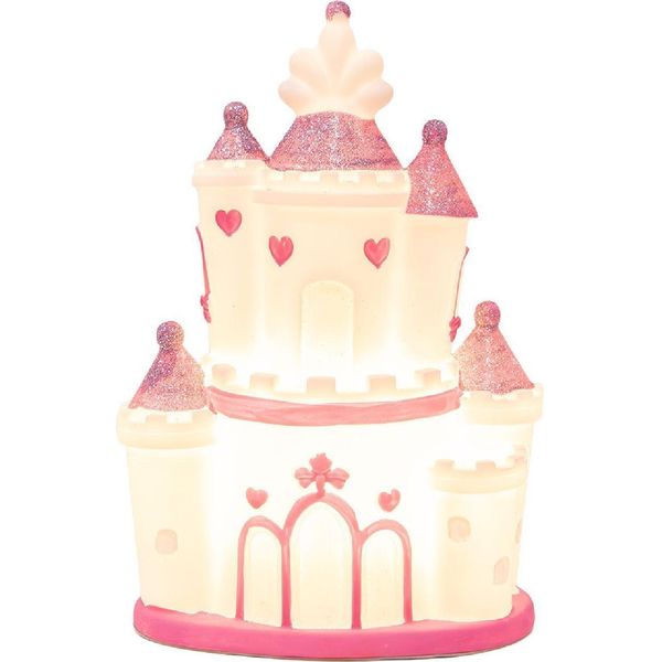 Clayre & Eef 6LMP802 Luce Notturna Castello Led 16X11X24 Cm Rosa Viola-image