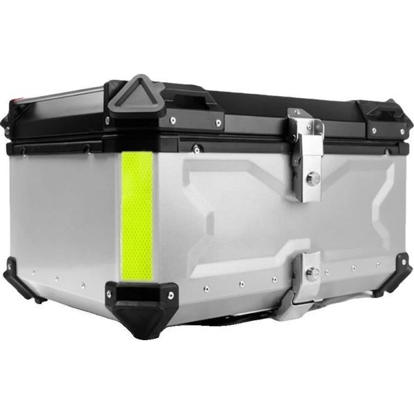 Bauletto Per Moto, Alluminio Resistente, Ampio Spazio Di Stivaggio Da 80L, Argento-65L X-1-image