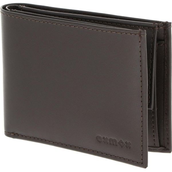 Oxmox Pelle Portafoglio Leather Rfid Protect PocketböRse Pure 2.0 Embossed Brown Marrone Scuro-image