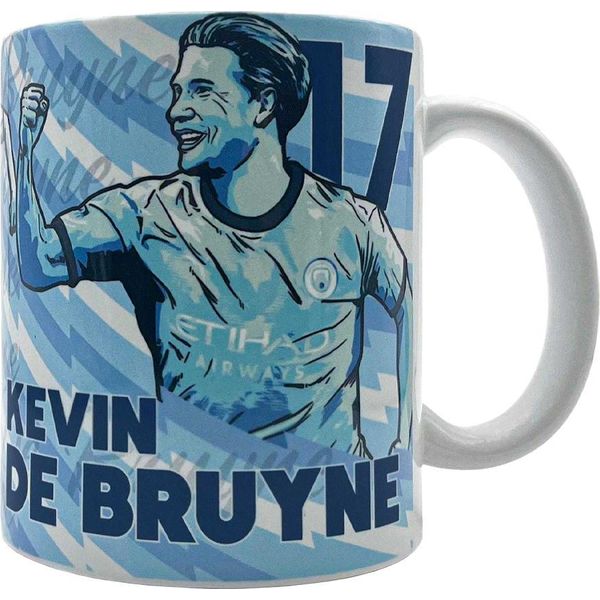 Tazza Da Caffè Manchester United Fc - "Kevin De Bruyne"", Ceramica, 312 Ml GF573 (Taglia Unica) (Blu/Bianco)"-image