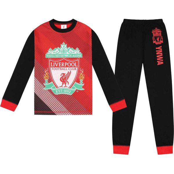 Liverpool Fc - Pigiama Con Pantaloni Lunghi Per Ragazzi GF832 (104) (Rosso/Nero)-image