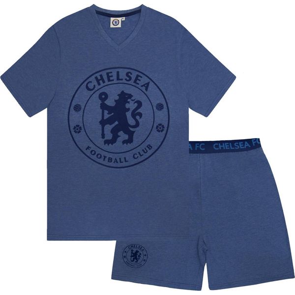 Chelsea Fc - Pigiama Con Pantaloncini Da Uomo GF721 (Xxl) (Blu Screziato)-image