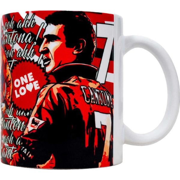 Manchester United Fc - Tazza Da Caffè "Ooh Aah Cantona"", Ceramica, 312Ml GF568 (Taglia Unica) (Rosso/Bianco)"-image